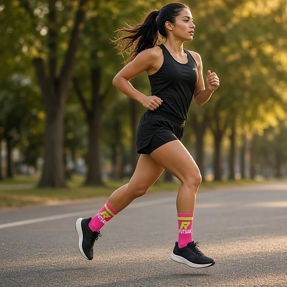 Runner on an autumn road